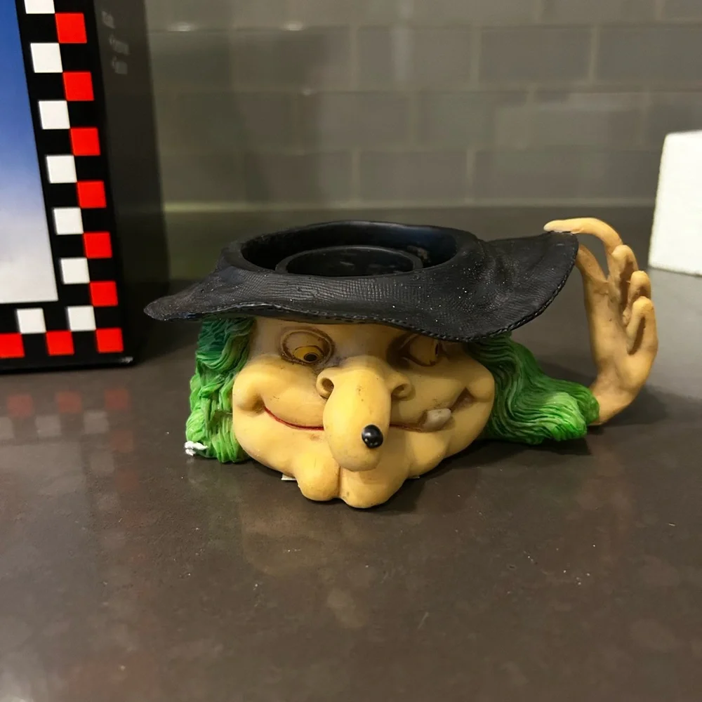 90s NIB Spooky Hollow Votive Candle Holder. Resin Figurine w/ Glass Tube